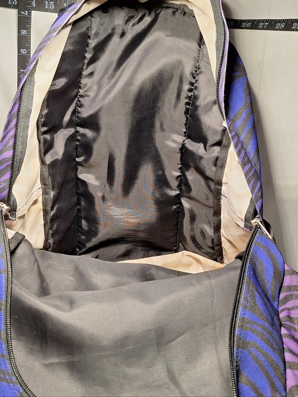 Jansport Backpack, Zebra Stripes, Blue Purple Black - Picture 7 of 13